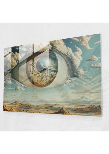 Sürrealizm Sanatı Cam Baskı - Büyük Boy Göz - Sürrealizm Sanatı, Cam Duvar Sanatı, Duvar Süslemesi, Sürrealizm Sanatı, 45X30