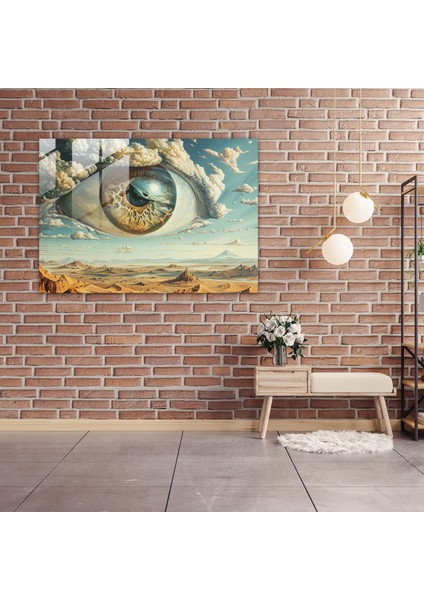 Sürrealizm Sanatı Cam Baskı - Büyük Boy Göz - Sürrealizm Sanatı, Cam Duvar Sanatı, Duvar Süslemesi, Sürrealizm Sanatı, 45X30 modelleri