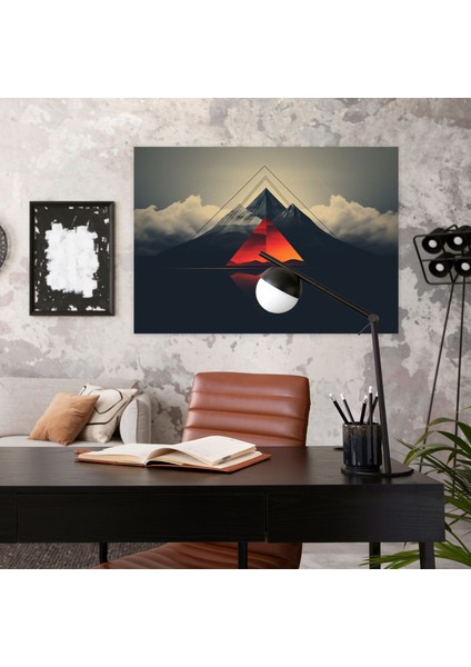 Volkan Geometrik Duvar Sanatı - Volkan, Duvar Sanatı, Temiz Çizgiler, Geometrik Temsil, 50X30 fiyatları