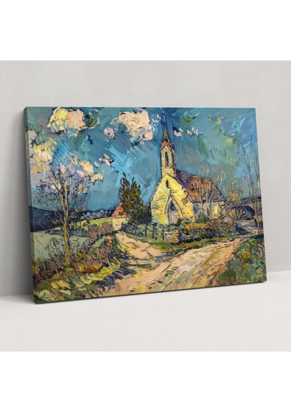 Vincent Van Gogh Auvers Kilisesi Kanvas Tablo - Vincent Van Gogh, Vincent Van Gogh, Ev Dekorasyonu, Duvar Sanatı, 50X30