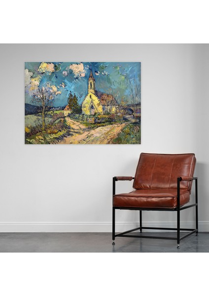 Vincent Van Gogh Auvers Kilisesi Kanvas Tablo - Vincent Van Gogh, Vincent Van Gogh, Ev Dekorasyonu, Duvar Sanatı, 50X30 modelleri