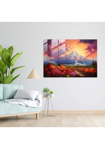 Empresyonist Volkan Cam Baskı - Volkan, Modern Sanat, Volkan, Dalgalanan Duman, 45X30 fiyatları