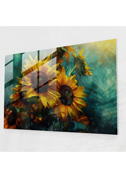 Ayçiçeği Cam Duvar Sanatı - Vincent Van Gogh, Cam Duvar Sanatı, Cam Sanatı, Modern Sanat, 45X30