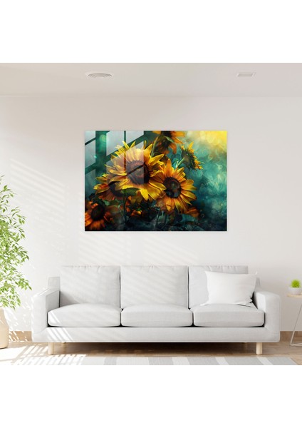 Ayçiçeği Cam Duvar Sanatı - Vincent Van Gogh, Cam Duvar Sanatı, Cam Sanatı, Modern Sanat, 45X30 fiyatları