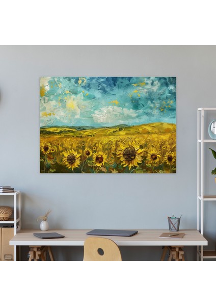 Vincent Van Gogh Ayçiçeği Tarlası Duvar Sanatı - Vincent Van Gogh, Ev Dekorasyonu, Duvar Dekorasyonu, Duvar Sanatı, 50X30