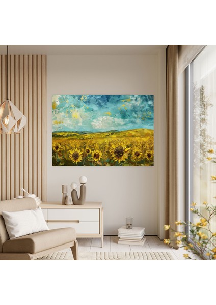 Vincent Van Gogh Ayçiçeği Tarlası Duvar Sanatı - Vincent Van Gogh, Ev Dekorasyonu, Duvar Dekorasyonu, Duvar Sanatı, 50X30