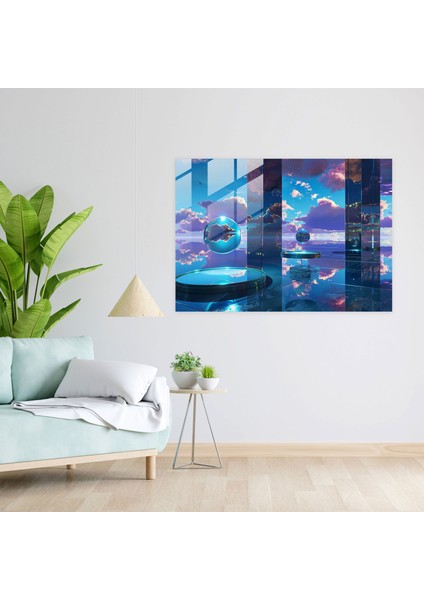 Yüzen Aynalar Uzay Cam Sanatı - Gerçeküstücülük Sanatı, Duvar Dekorasyonu, Ev Dekorasyonu, Modern Sanat, 45X30