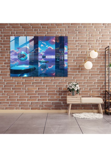 Yüzen Aynalar Uzay Cam Sanatı - Gerçeküstücülük Sanatı, Duvar Dekorasyonu, Ev Dekorasyonu, Modern Sanat, 45X30