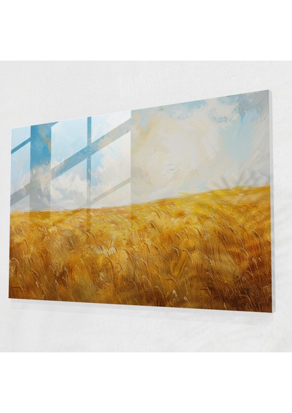 Vincent Van Gogh Cam Baskı – Altın Buğday Tarlası - Vincent Van Gogh, Cam Baskı, Vincent Van Gogh, Duvar Süslemesi, 45X30