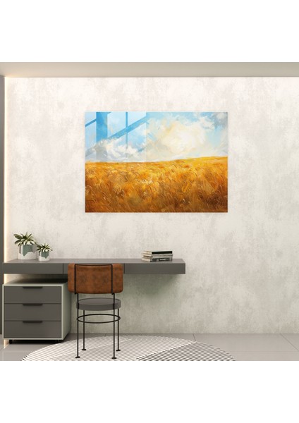 Vincent Van Gogh Cam Baskı – Altın Buğday Tarlası - Vincent Van Gogh, Cam Baskı, Vincent Van Gogh, Duvar Süslemesi, 45X30 fiyatları