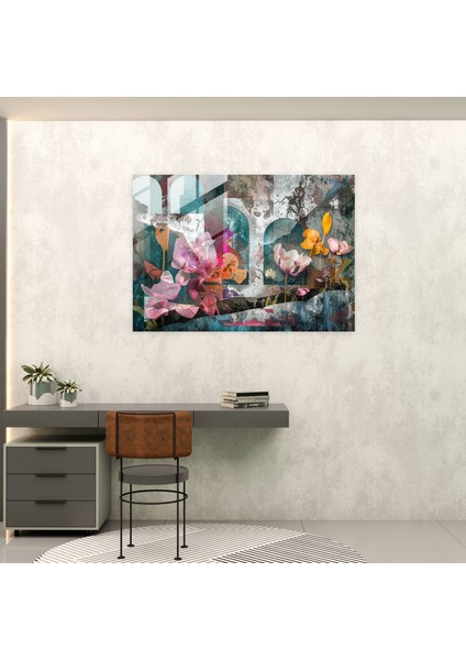 Büyük Boy Çiçek Bahçesi Duvar Süslemesi - Sürrealizm Sanatı, Cam Duvar Sanatı, Sürrealizm Sanatı, Deforme, 45X30 fiyatları