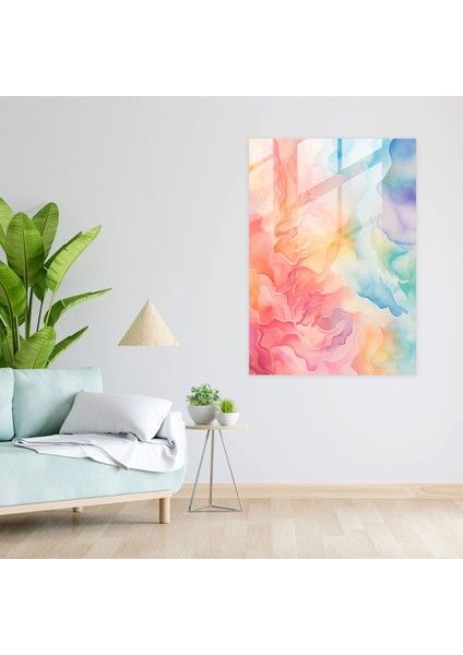 Şarap Kadehi Baskı - Renkli Soyut Cam Duvar Sanatı - Şarap, Modern Sanat, Soyut, Duvar Dekorasyonu, 30X45