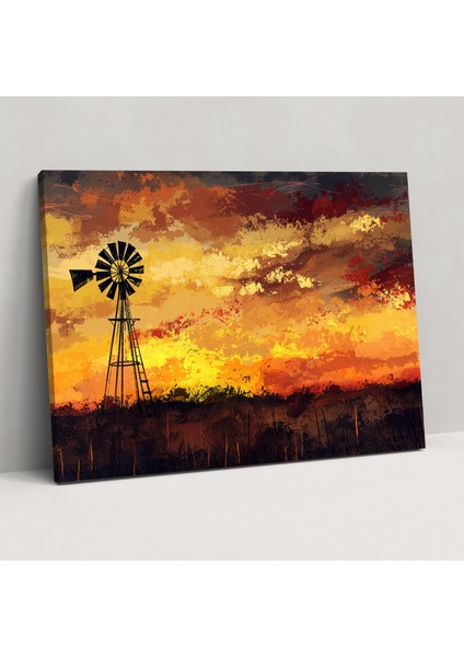 Vincent Van Gogh Yel Değirmeni Gün Batımı Duvar Sanatı - Vincent Van Gogh, Kanvas, Ev Dekorasyonu, Vincent Van Gogh, 50X30