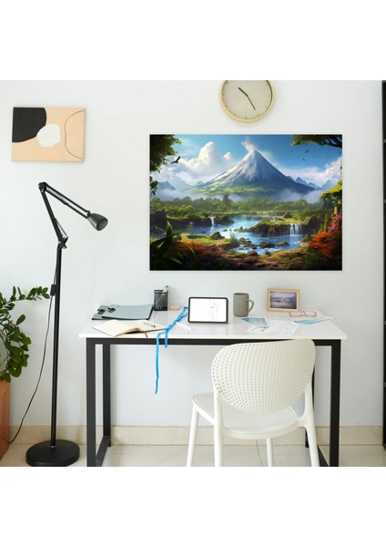 Volkan Kanvas Tablo - Volkan, Volkanik Manzara, Ev Dekorasyonu, 50X30 Kanvas Tablo modelleri