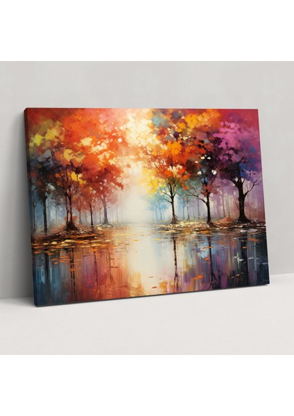 Empresyonist Dünya Haritası Kanvas Tablo - Dünya Haritası, Monet Tarzı, Ev Dekorasyonu, Kanvas Tablo, 50X30