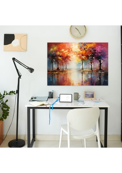 Empresyonist Dünya Haritası Kanvas Tablo - Dünya Haritası, Monet Tarzı, Ev Dekorasyonu, Kanvas Tablo, 50X30 modelleri
