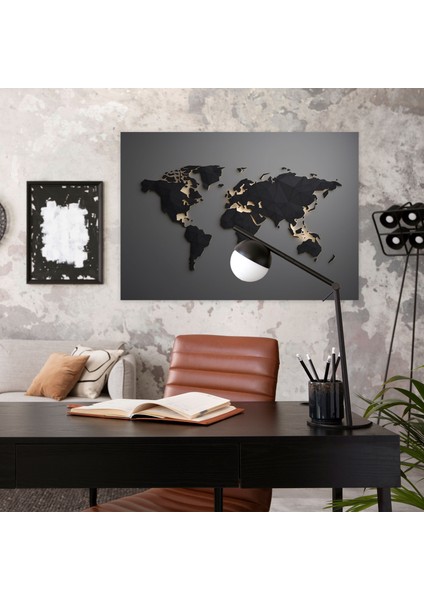 Modern Dünya Haritası Kanvas Tablo - Dünya Haritası, Minimalist, Kanvas Tablo, Duvar Sanatı, 50X30 fiyatları