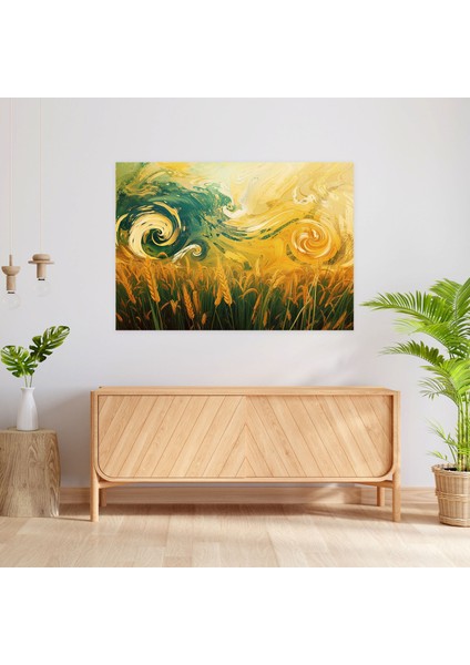 Soyut Buğday Tarlası Van Gogh Duvar Tablosu - Vincent Van Gogh, Vincent Van Gogh, Ev Dekorasyonu, Duvar Dekorasyonu, 50X30