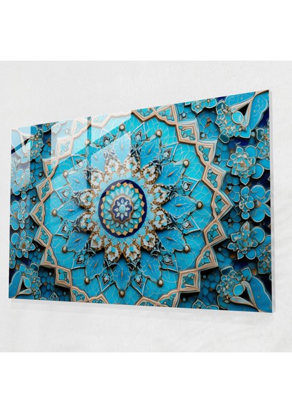 Türk Arabesk Cam Baskı - Türk Halısı, Cam Duvar Sanatı, Cam Baskı, Arabesk Desenler, 45X30