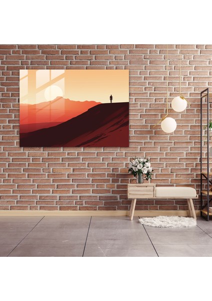 Seyahat Duvar Dekorasyonu - Seyahat, Çöl Manzarası, Yalnızlık, Modern Sanat, 45X30
