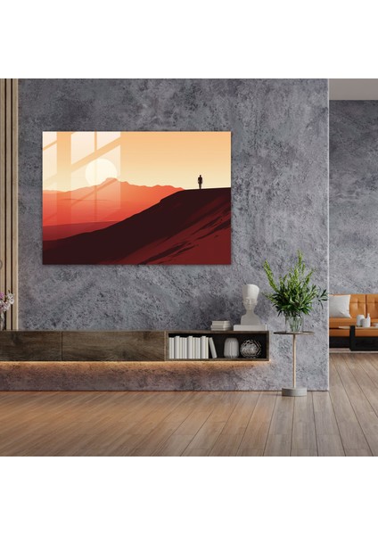 Seyahat Duvar Dekorasyonu - Seyahat, Çöl Manzarası, Yalnızlık, Modern Sanat, 45X30