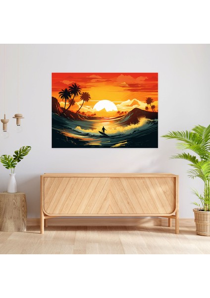 Sörf Gün Batımı Kanvas Tablo - Sörf, Sörf, Gün Batımı, Kanvas Tablo, 50X30 modelleri