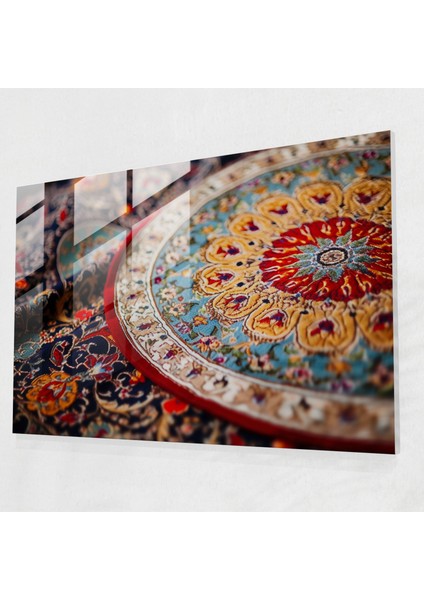 Büyüleyici Türk Halı Cam Duvar Sanatı - Türk Halısı, Cam Sanatı, Türk Halı Deseni, Cam Duvar Sanatı, 45X30