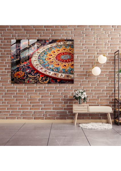 Büyüleyici Türk Halı Cam Duvar Sanatı - Türk Halısı, Cam Sanatı, Türk Halı Deseni, Cam Duvar Sanatı, 45X30