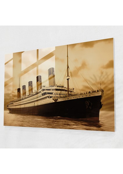 Titanic Cam Baskı - Titanic, Ev Dekorasyonu, Majesteleri, Sepya, 45X30