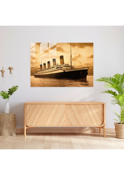 Titanic Cam Baskı - Titanic, Ev Dekorasyonu, Majesteleri, Sepya, 45X30 fiyatları