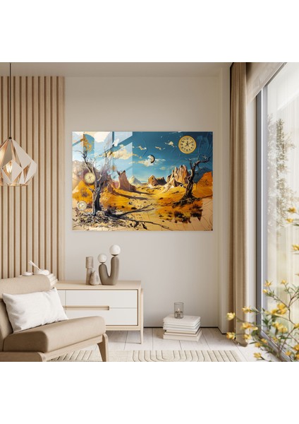 Kaprisli Salvador Dali Cam Duvar Sanatı - Salvador Dali, Duvar Dekorasyonu, Gerçeküstücülük, Modern Sanat, 45X30 modelleri