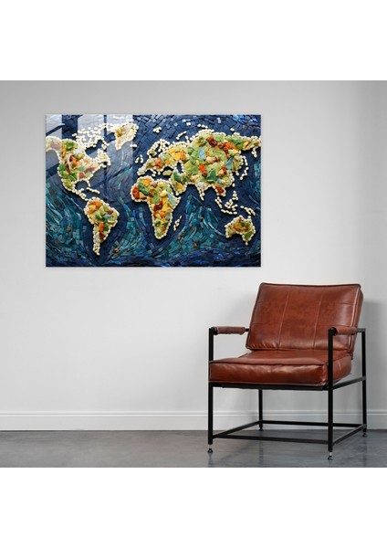 Dünya Haritası Duvar Dekorasyonu - Dünya Haritası 2, Modern Sanat, Ev Dekorasyonu, Duvar Dekorasyonu, 45X30 fiyatları