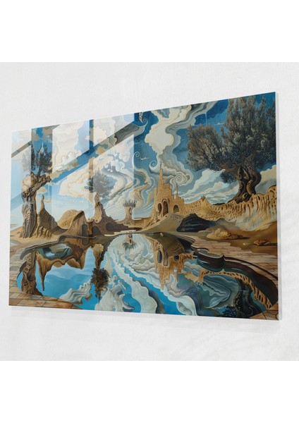 Gerçeküstü Manzaralar Cam Duvar Sanatı - Salvador Dali, Ev Dekorasyonu, Çarpık Perspektifler, Duvar Dekorasyonu, 45X30