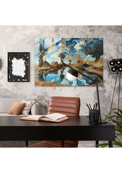 Gerçeküstü Manzaralar Cam Duvar Sanatı - Salvador Dali, Ev Dekorasyonu, Çarpık Perspektifler, Duvar Dekorasyonu, 45X30