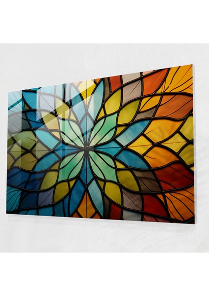 Zen Bahçesi Vitray Duvar Sanatı - Zen Bahçesi, Vitray Tasarımı, Zen Budizmi, Ev Dekorasyonu, 45X30