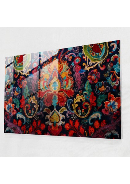 Türk Halı Desenli Duvar Dekorasyonu - Türk Halısı, Duvar Dekorasyonu, Girift Desenler, Taş Tonları, 70X50