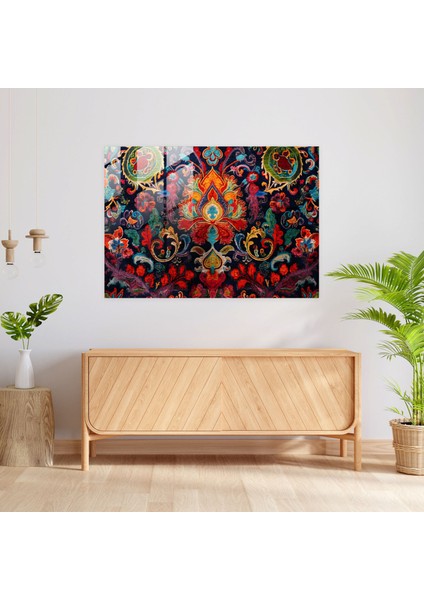 Türk Halı Desenli Duvar Dekorasyonu - Türk Halısı, Duvar Dekorasyonu, Girift Desenler, Taş Tonları, 70X50