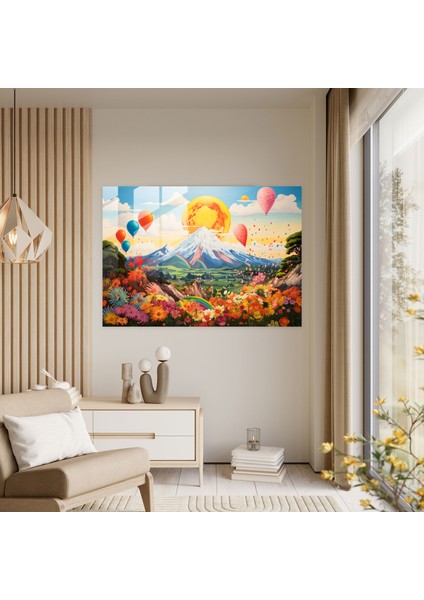 Kaprisli Volkan Cam Duvar Sanatı - Volkan, Kaprisli, Cam Baskı, Duvar Dekorasyonu, 45X30 modelleri