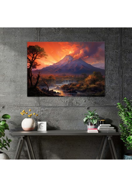 Volkan Duvar Dekorasyonu - Volkan, Duvar Sanatı, Ev Dekorasyonu, Kanvas Tablo, 50X30 fiyatları