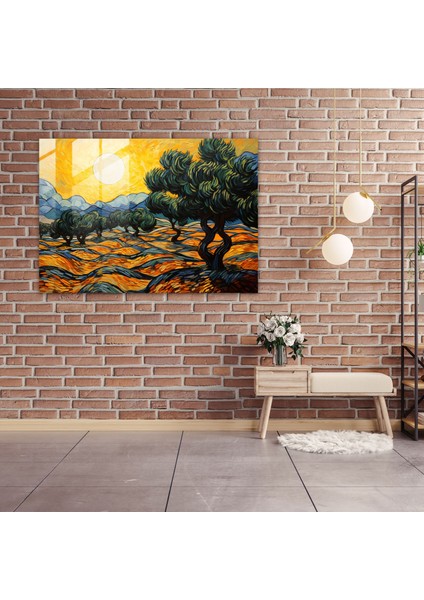 Vincent Van Gogh Ev Dekorasyonu - Sakin Zeytin Ağaçları - Vincent Van Gogh, Cam Baskı, Modern Sanat, Vincent Van Gogh, 45X30 fiyatları