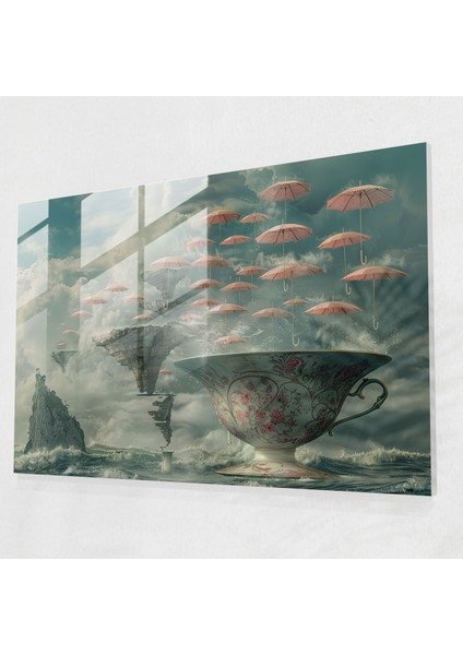 Sürrealizm Dev Çay Fincanı Ev Dekorasyonu - Sürrealizm Sanatı, Absürd Gerçeklik, Ev Dekorasyonu, Duvar Süslemesi, 70X50