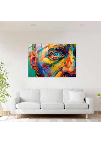 Vincent Van Gogh Cam Duvar Sanatı - Canlı Otoportre - Vincent Van Gogh, Duvar Dekorasyonu, Ev Dekorasyonu, Cam Baskı, 45X30