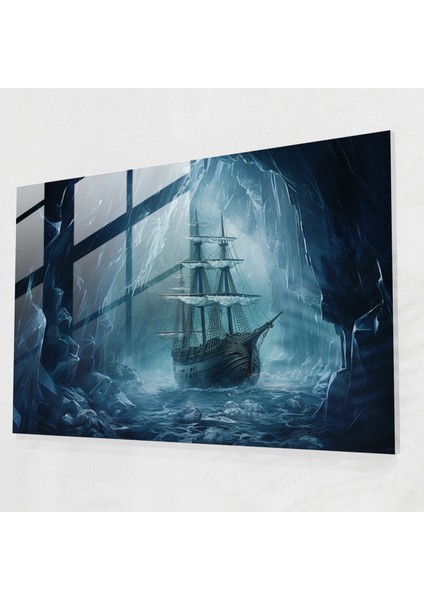 Gerçeküstü Buz Mağarası Titanic Cam Duvar Sanatı - Titanic, Hayal Gücü, Buz Mağarası, Duvar Dekorasyonu, 45X30