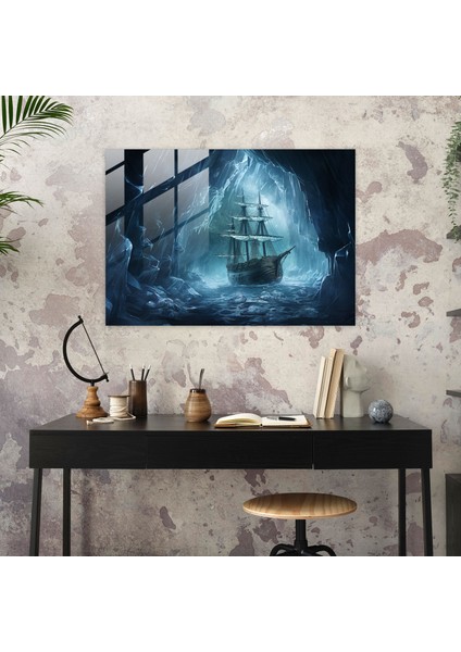 Gerçeküstü Buz Mağarası Titanic Cam Duvar Sanatı - Titanic, Hayal Gücü, Buz Mağarası, Duvar Dekorasyonu, 45X30 fiyatları