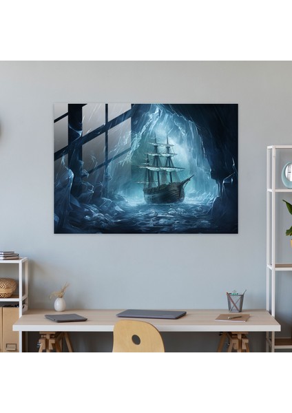 Gerçeküstü Buz Mağarası Titanic Cam Duvar Sanatı - Titanic, Hayal Gücü, Buz Mağarası, Duvar Dekorasyonu, 45X30 modelleri