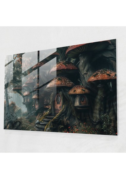 Sürrealizm Dev Mantar Ev Dekorasyonu - Sürrealizm Sanatı, Cam Sanatı, Modern Sanat, Sürrealizm Sanatı, 45X30