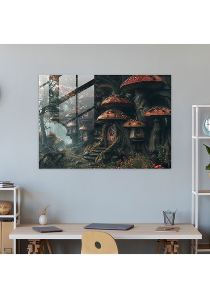 Sürrealizm Dev Mantar Ev Dekorasyonu - Sürrealizm Sanatı, Cam Sanatı, Modern Sanat, Sürrealizm Sanatı, 45X30 fiyatları