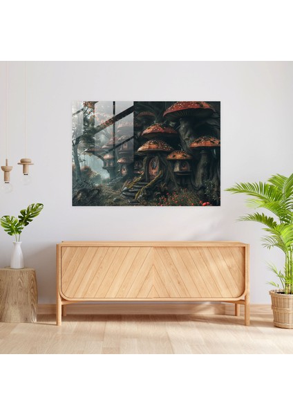 Sürrealizm Dev Mantar Ev Dekorasyonu - Sürrealizm Sanatı, Cam Sanatı, Modern Sanat, Sürrealizm Sanatı, 45X30 modelleri