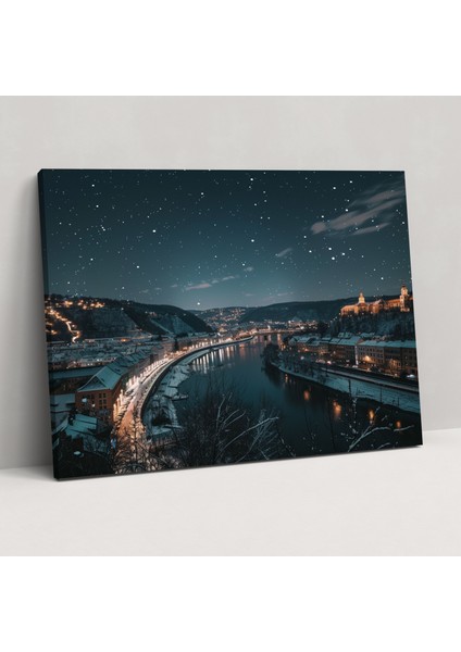Vincent Van Gogh Yıldızlı Gece Kanvas Tablo - Vincent Van Gogh, Kanvas Tablo, Duvar Dekorasyonu, Kanvas Tablo, 50X30