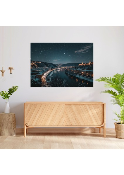 Vincent Van Gogh Yıldızlı Gece Kanvas Tablo - Vincent Van Gogh, Kanvas Tablo, Duvar Dekorasyonu, Kanvas Tablo, 50X30